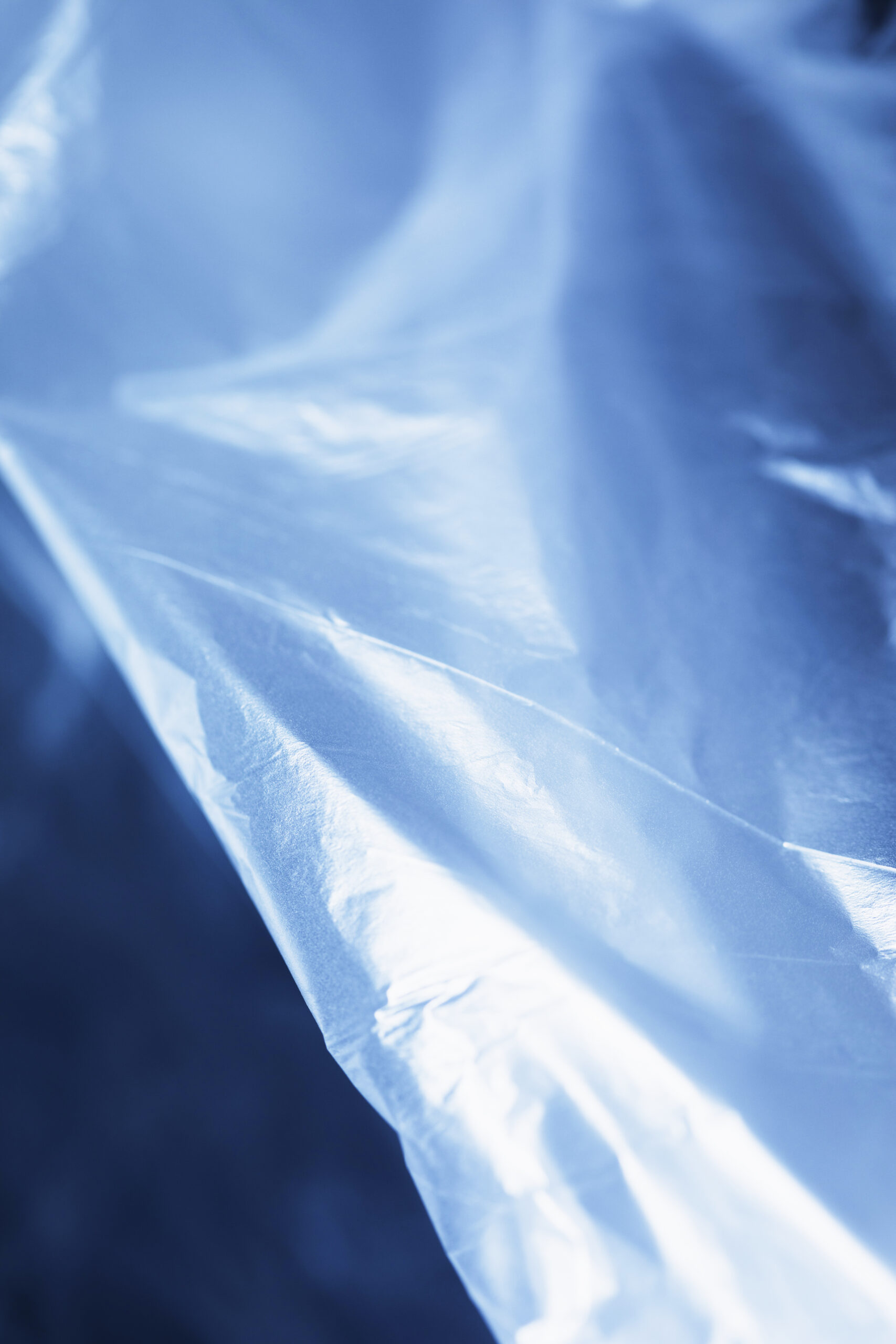blue plastic bag extreme close up
